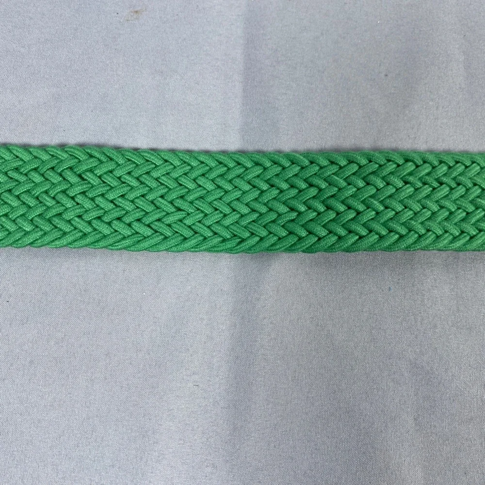 Torino Leather Co Braided Belt Mens 38 Green Leather Trim Made in USA 69503 Golf